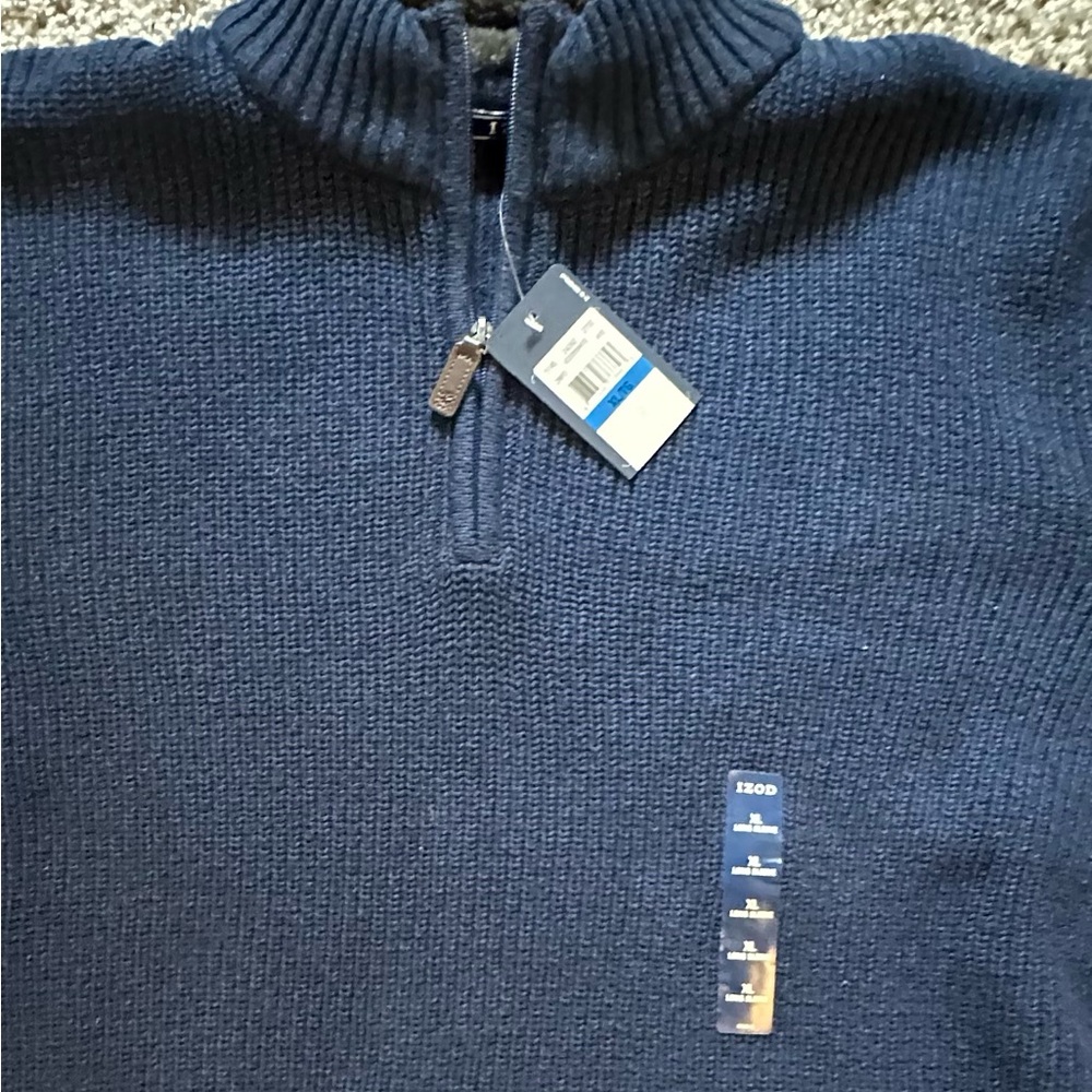 IZOD Men's Dark Blue Zip-Up Sweater